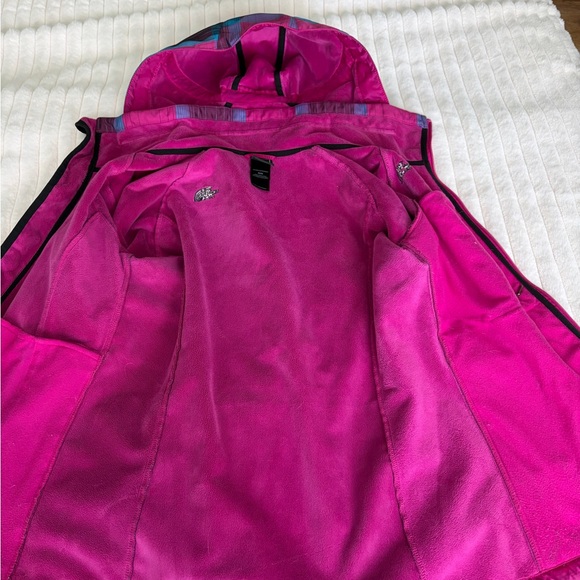 The North Face Pink and Blue Plaid Ski Jacket - Picture 7 of 7